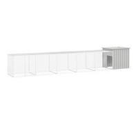 vidaXL Kippenhok 600x91x100 cm gegalvaniseerd staal grijs3106463 Gris G