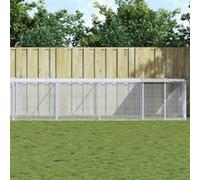 Kippenhok met dak 1003x98x90 cm gegalvaniseerd staal lichtgrijs3189048