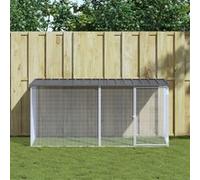 vidaXL Poulailler avec toit 203x98x90 cm acier galvanisé anthracite 3189049