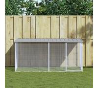 vidaXL Poulailler 3189054 avec toit gris clair 203x98x90 cm en acier galvanisé