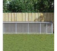Kippenhok met dak 803x98x90 cm gegalvaniseerd staal lichtgrijs3189057