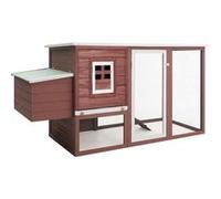 Vidaxl Poulailler D'extérieur Avec 1 Nichoir Marron Bois