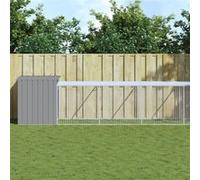 vidaXL Kippenhok met ren 110x1017x110 cm staal lichtgrijs3189097 Gris G