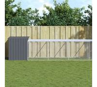 vidaXL Kippenhok met ren 110x1221x110 cm staal antracietkleurig3189093 G