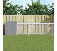 vidaXL Kippenhok met ren 110x1221x110 cm staal lichtgrijs3189098 Gris G