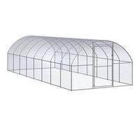 vidaXL Poulailler d'extérieur 3 x 8 x 2 m – Acier galvanisé pour poulets
