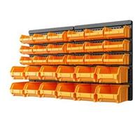 vidaXL Kit de bacs de stockage et panneaux muraux 32 pcs Jaune et noir Noir G