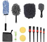 vidaXL Kit de brosses de nettoyage pour voiture 13 pièces 13 pcs Multicolore