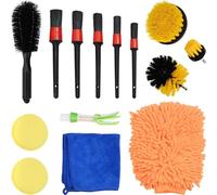 vidaXL Kit de brosses de nettoyage pour voiture 14 pièces 14 pcs Multicolore