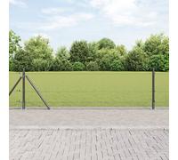 vidaXL Kit de clôture Set de 2 Gris Métal 25 x 0.5 m Durable