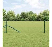 vidaXL Kit de clôture Set de 2 Vert forêt Métal, plastique 25 x 0,5 m
