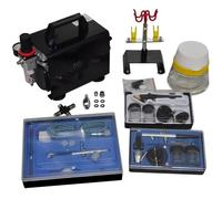 vidaXL Kit de compresseur d'aérographe avec 3 pistolets