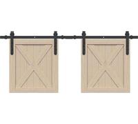 vidaXL Kit de ferrures de portes coulissantes pour portes d'armoire 122 cm Acier au carbone