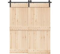 vidaXL Kit de ferrures pour portes coulissantes 183 cm acier noir