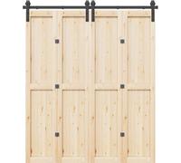 vidaXL Kit de ferrures pour portes coulissantes 183 cm acier noir