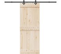 vidaXL Kit de ferrures pour portes coulissantes 213,5 cm Acier noir