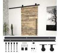 vidaXL Kit de fixation pour porte coulissante 183 cm Acier Noir