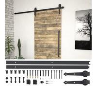 vidaXL Kit de fixation pour porte coulissante 183 cm Acier Noir