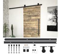 vidaXL Kit de fixation pour porte coulissante 200 cm Acier Noir