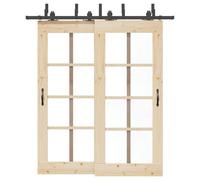 vidaXL Kit de quincaillerie de porte coulissante 200 cm Acier Noir