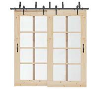 vidaXL Kit de quincaillerie de porte coulissante 213,5 cm acier noir