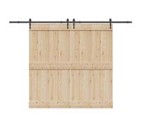 vidaXL Kit de quincaillerie de porte coulissante 305 cm acier noir, rail grange, connecteur plat