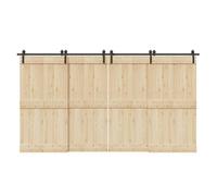 vidaXL Kit de quincaillerie de porte coulissante 400 cm Acier Noir, quincaillerie de porte coulissante, rail de porte de 3295796