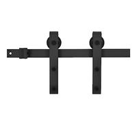 vidaXL Kit de Quincaillerie de Porte Coulissante, Système de Porte Coulissante, Kit de Rail pour Porte Coulissante Grange, Noir Acier