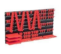 Kit de stockage avec panneaux muraux - vidaXL - 71 pcs - Rouge et noir - Plastique - Extensible