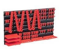 vidaXL Kit de Stockage avec Panneaux Muraux 71 pcs Boîte d'Empilage Système de Stockage d'Outils Garage Atelier de Bricolage Rouge et Noir G