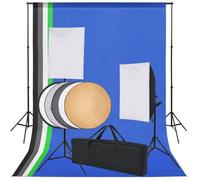 vidaXL Kit de studio 190207 – 5 toiles de fond colorées • 2 boîtes à lumière – Multicolore