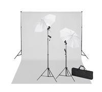 VidaXL Kit de studio avec toile de fond blanche 600x300 cm et lumières