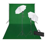 vidaXL Kit de Studio et Toile de Fond et Lumières Vert Eclairage Photographie