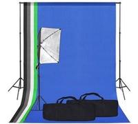 vidaXL Kit de Studio Photo avec Boîte à Lumière et Toile de Fond Lumière de Photographie Système de Fond Kit 3094671 Noir G