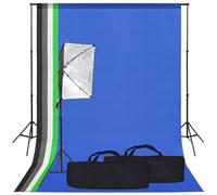vidaXL Kit de studio photo avec boîte à lumière et toile de fond