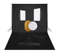 vidaXL Kit de Studio Photo avec Boîte à Lumière Toile de Fond et Réflecteur Lumière de Studio Kit d'Eclairage Photographie 3067055