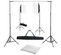 vidaXL Kit de studio photo avec boîtes à lumière et toile de fond