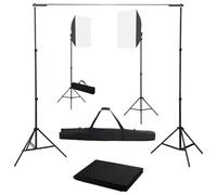 vidaXL Kit de studio photo avec boîtes à lumière et toile de fond