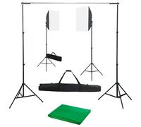 vidaXL Kit de studio photo avec boîtes à lumière et toile de fond