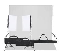 vidaXL Kit de studio photo avec éclairage et toile de fond
