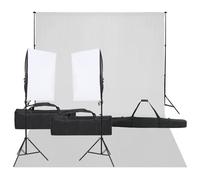 vidaXL Kit de studio photo avec éclairage et toile de fond