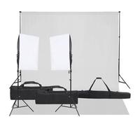 vidaXL Kit de Studio Photo avec Éclairage et Toile de Fond Lumière de Photographie Système de Fond Kit de Support de Fond 3094740