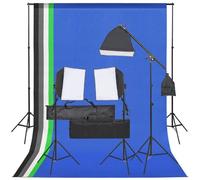 vidaXL Kit de Studio Photo avec Éclairage et Toile de Fond Lumière de Photographie Système de Fond Kit 3094698