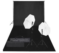 vidaXL Kit de Studio Photo avec Éclairage et Toile de Fond Lumière de Photographie Système de Fond Kit 3094640