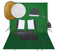 vidaXL Kit de studio photo avec éclairage toile de fond et réflecteur