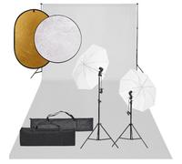 Kit de Studio Photo Eclairage Toile de Fond et Réflecteur Multi-taille vidaXL