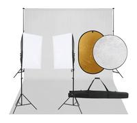 vidaXL Kit de studio photo avec éclairage toile de fond et réflecteur