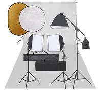 vidaXL Kit de studio photo avec éclairage toile de fond et réflecteur