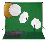 vidaXL Kit de Studio Photo avec Éclairage Toile de Fond et Réflecteur Lumière de Photographie Système de Fond Kit 3094657
