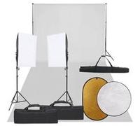 Kit de studio photo avec éclairage toile de fond et réflecteur